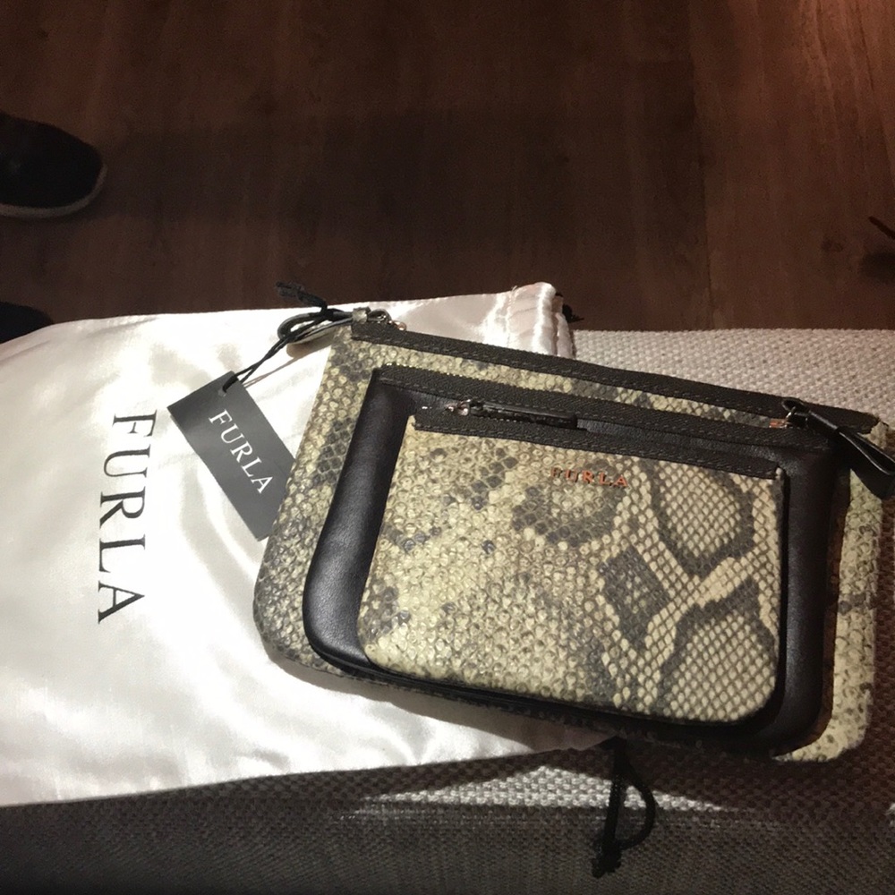 Furla snakeskin clutch